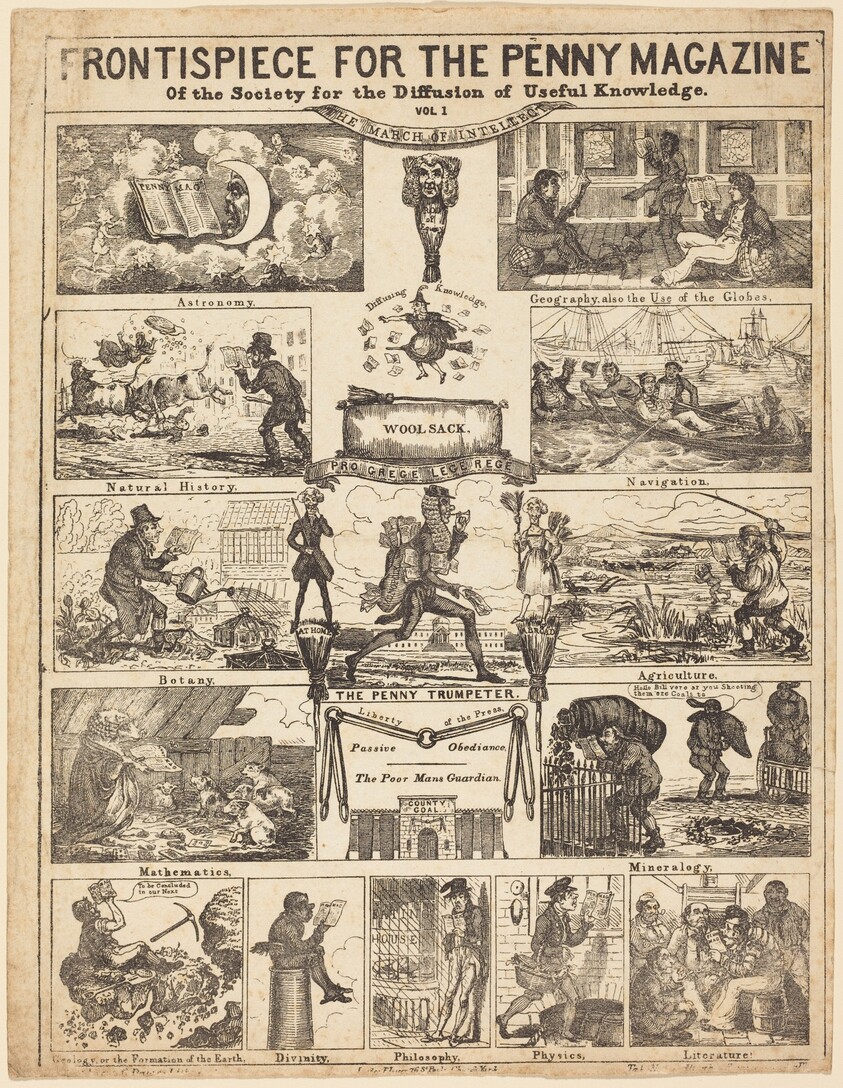 Frontispiece for the Penny Magazine of the Society for the Diffusion of Knowledge: Vo