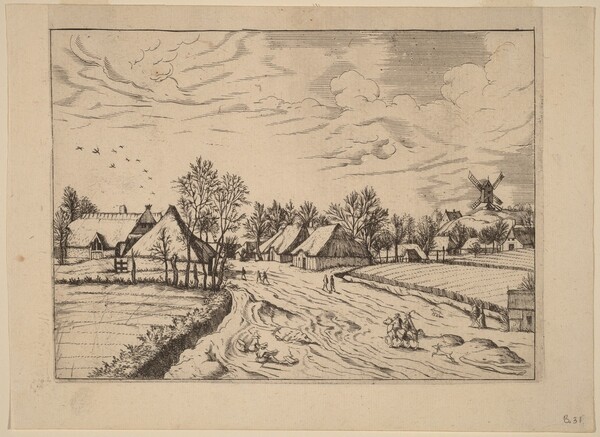 Country Village with Post Mill