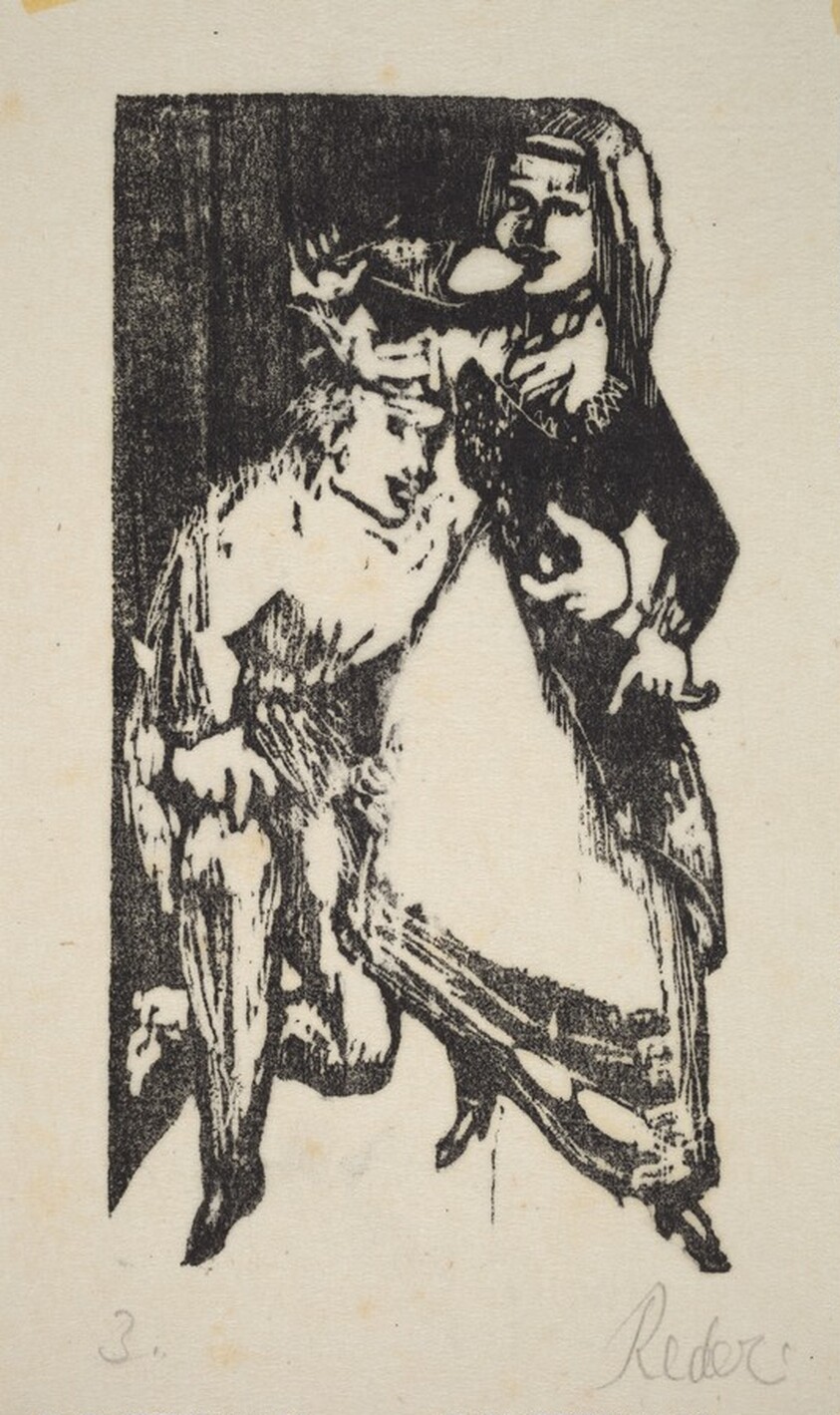 Kneeling Man Embracing a Woman