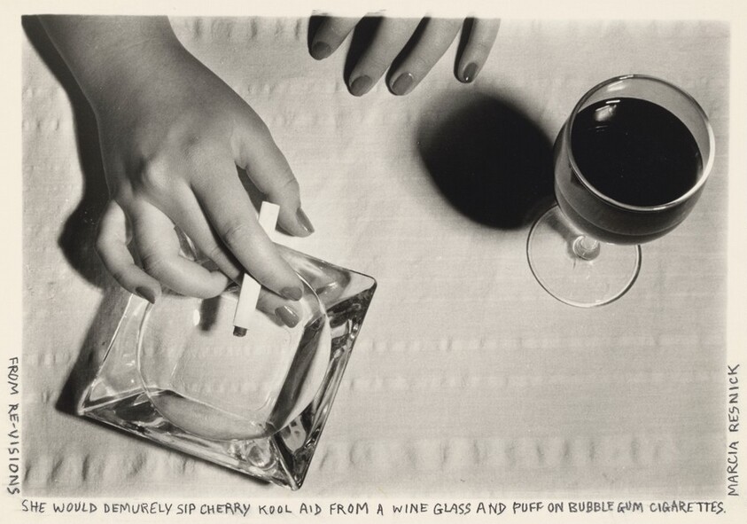 She would demurely sip cherry kool aid from a wine glass and puff on bubble gum cigarettes.