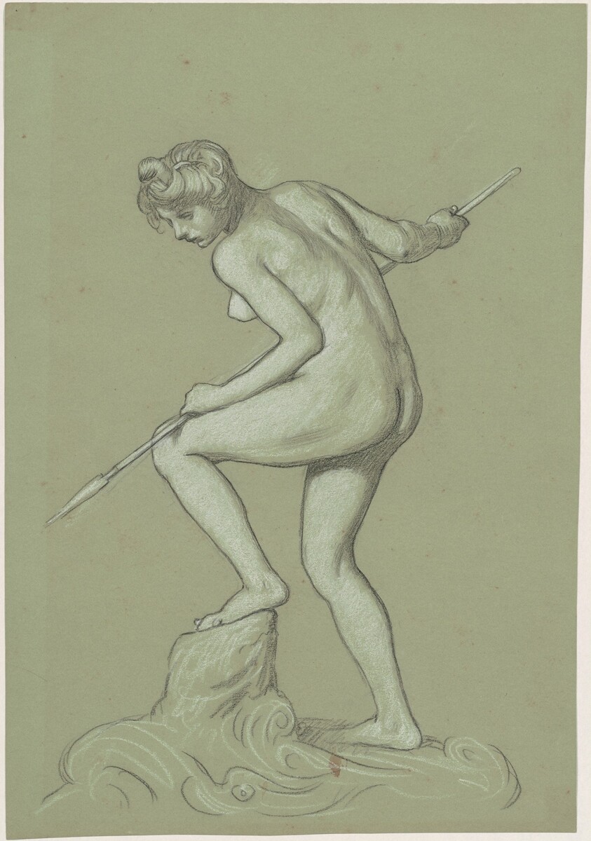 Girl Spearing Dolphin