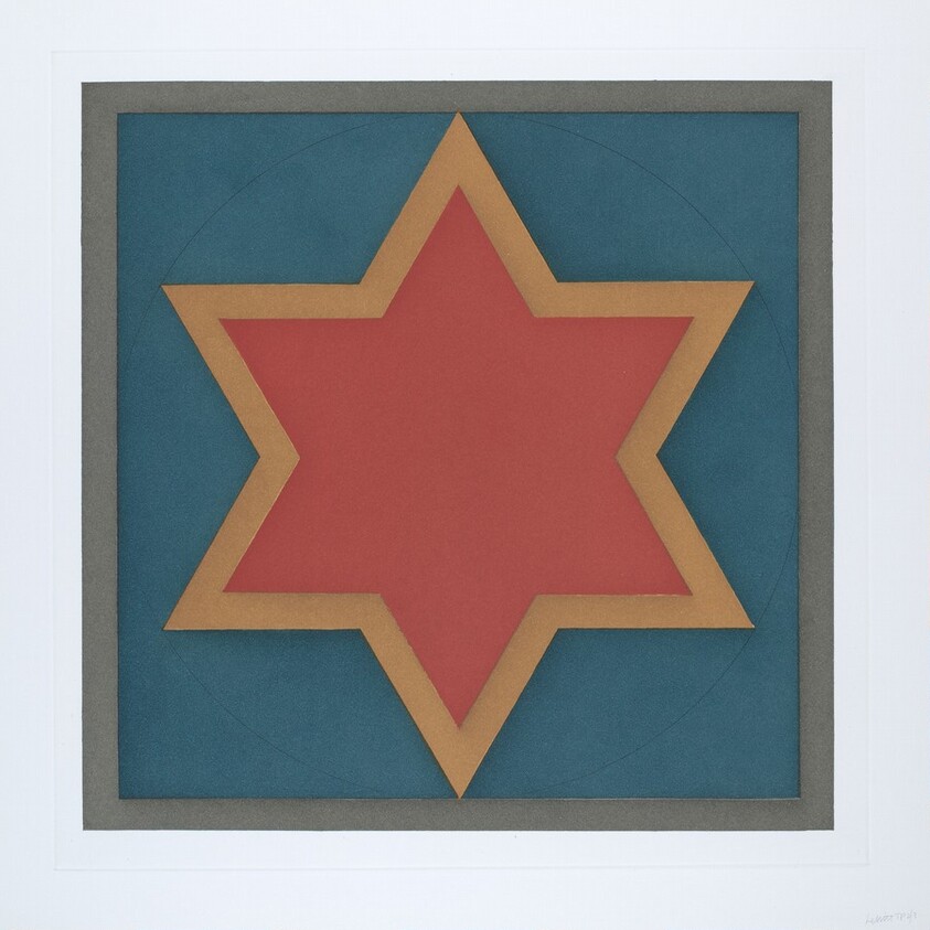 Stars-Red Center: 6 Point