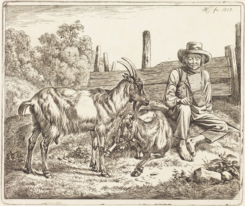 Shepherd Boy with Two Goats