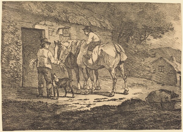 Horses at Cottage Door