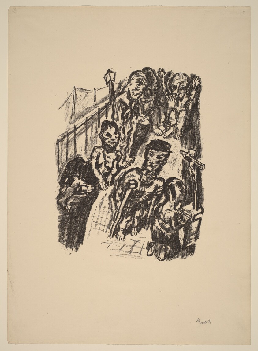 Street Scene with a Cripple and a Praying Man