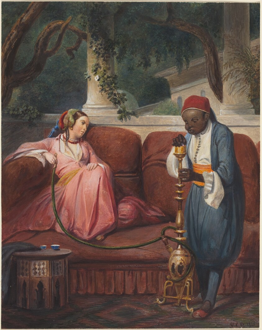 Oriental Woman with a Waterpipe