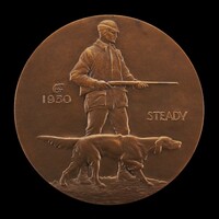 "Steady" [obverse}, Laura Gardin Fraser (designer), Medallic Art Company, 1930