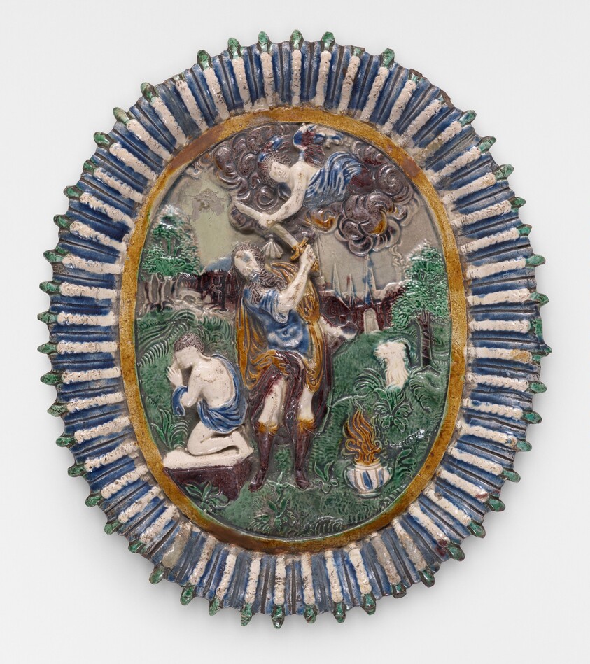 Shallow Oval Dish with the Sacrifice of Isaac