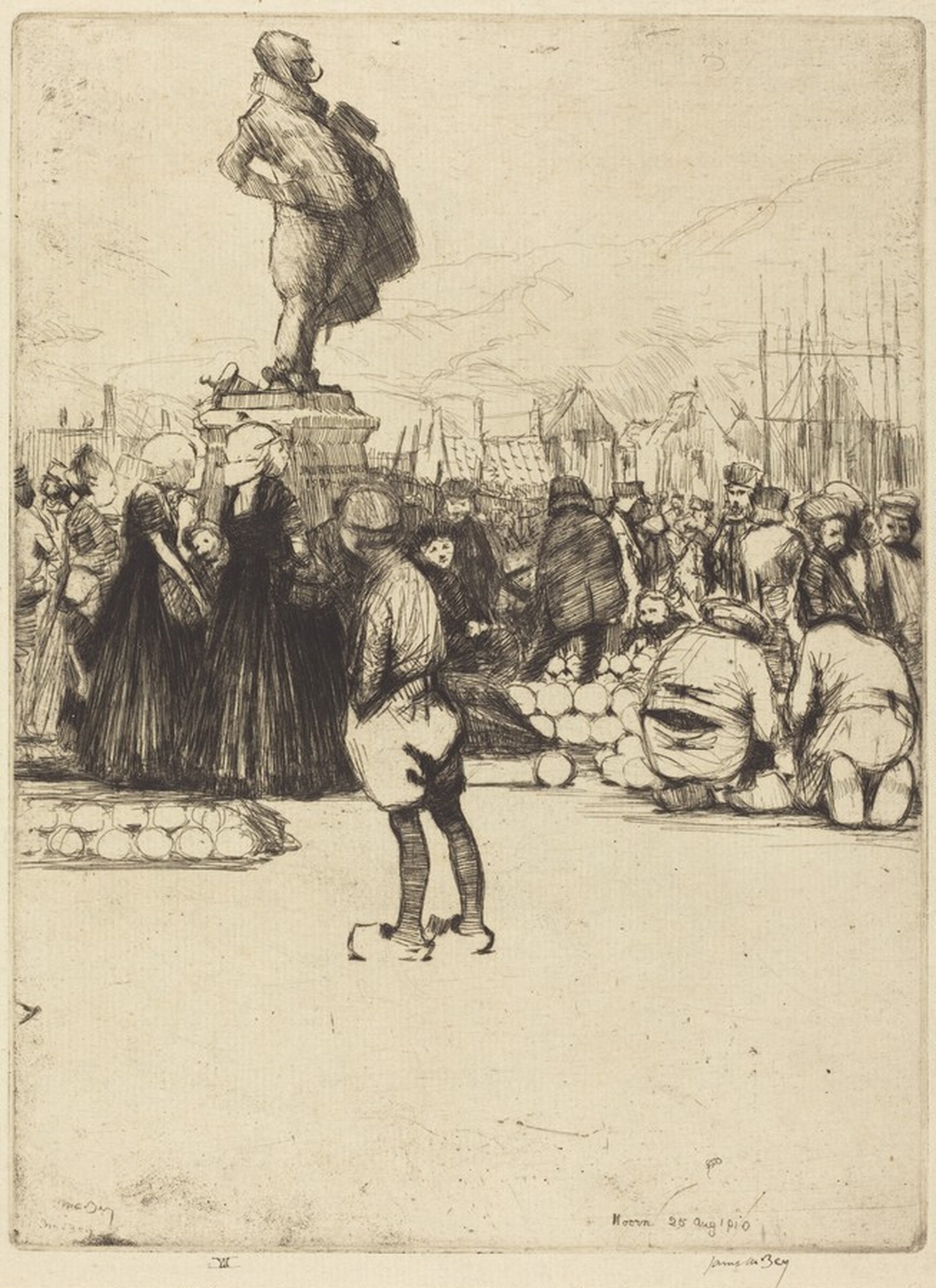 Hoorn Cheesemarket, James McBey, 1910