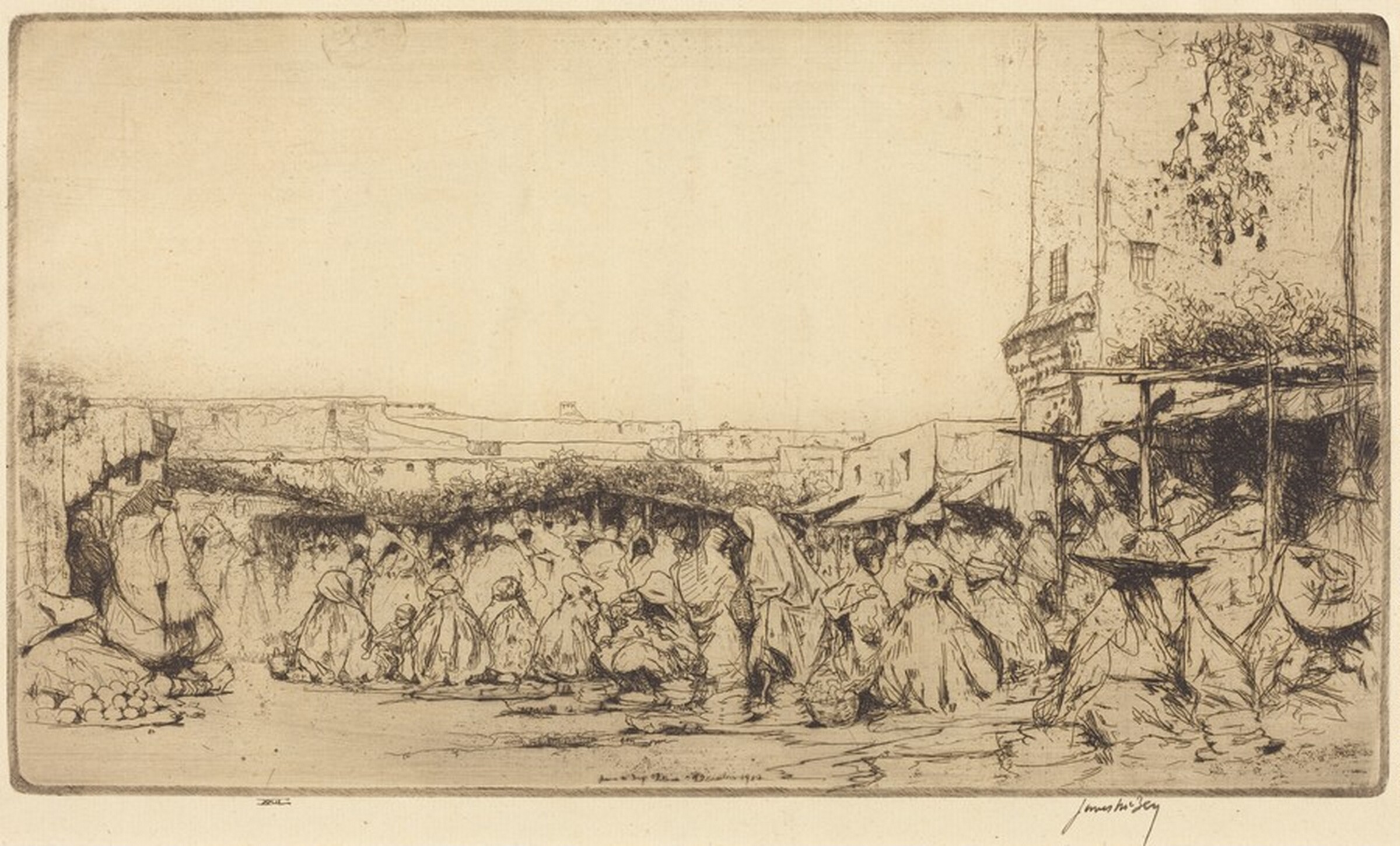 The Bread Market, Tetuan, James McBey, 1912