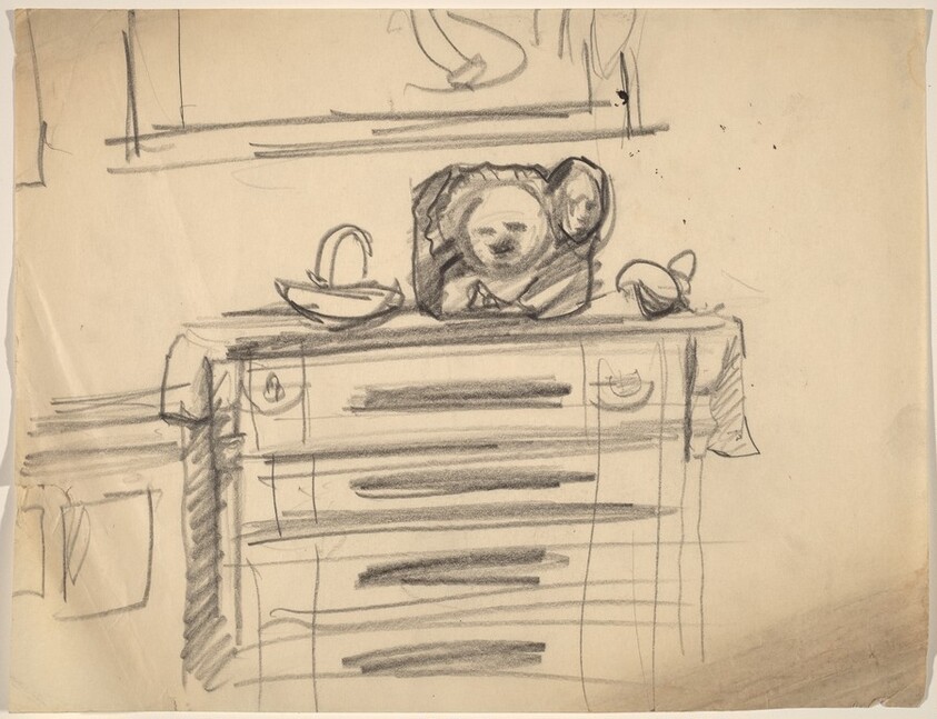 Still Life with Sculpture on Bureau