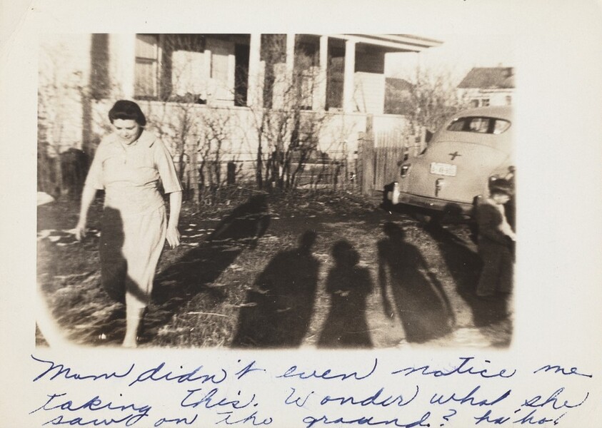 "Mom didn't even notice me taking this. Wonder what she saw on the ground? ha ha!"