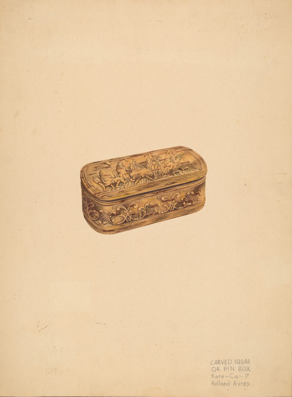 Carved Storage or Pin Box