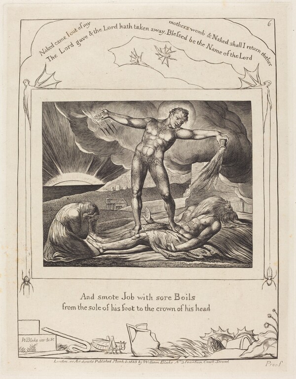 Satan Smiting Job with Boils