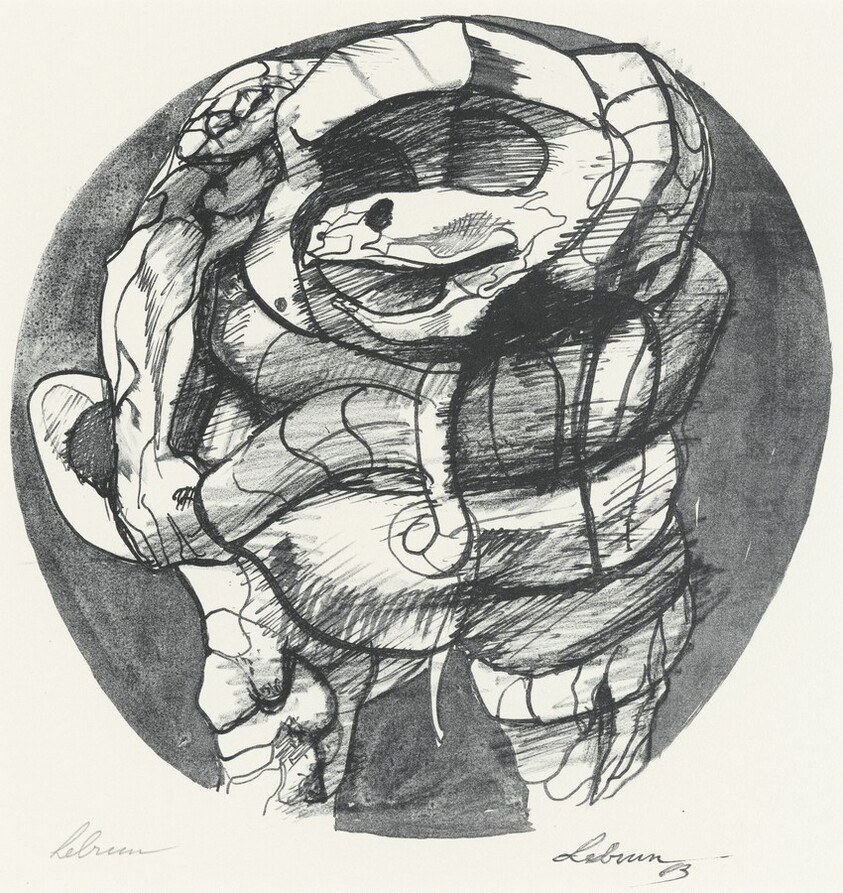 Figure and Serpent from Drawings for Dante's Inferno