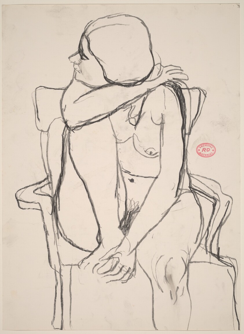 Untitled [seated female nude looking to her right]
