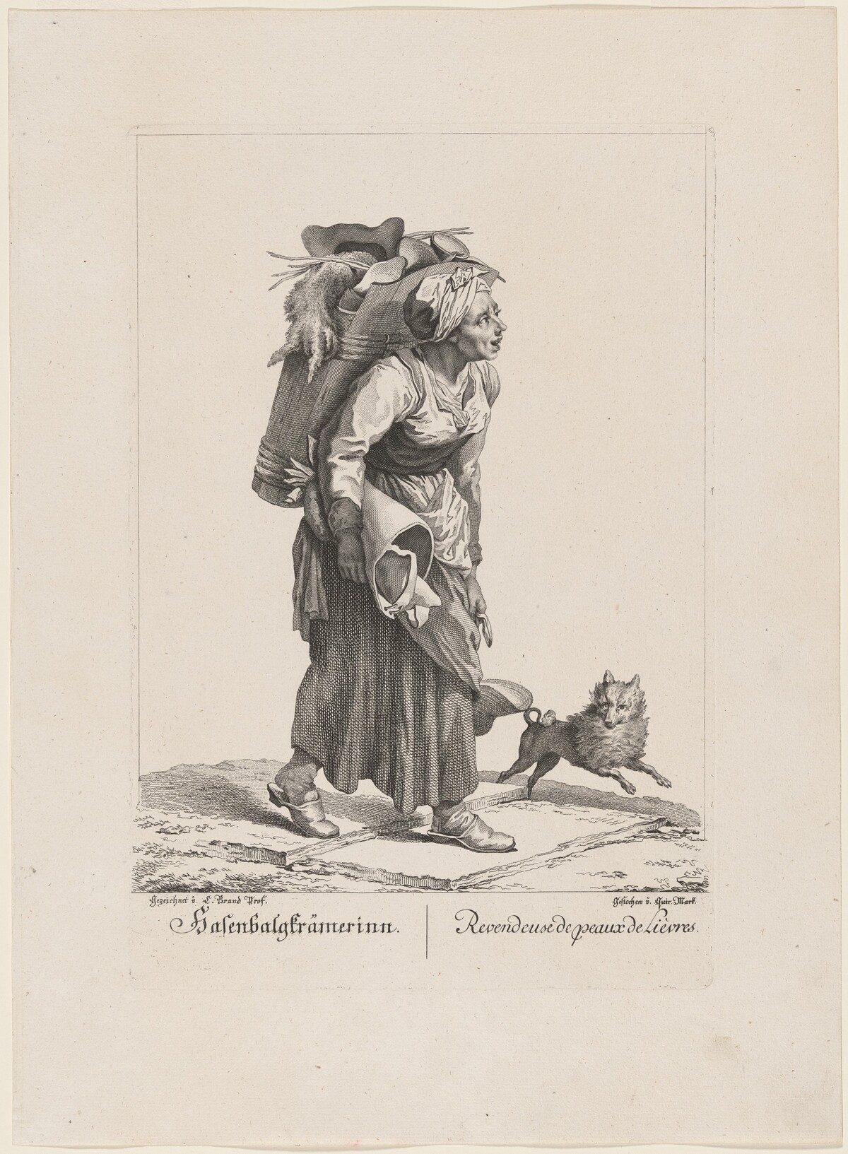 Hasenbalgkrämerinn/Revendeuse de peaux de Lièvres (Seller of Hares' Skins)