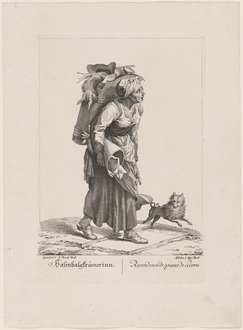 Hasenbalgkrämerinn/Revendeuse de peaux de Lièvres (Seller of Hares' Skins)