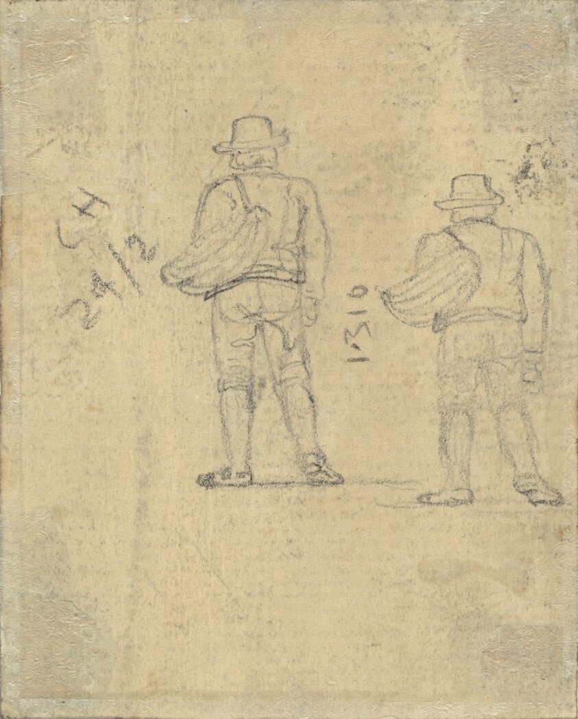 Two Studies of a Figure Holding a Basket [verso]