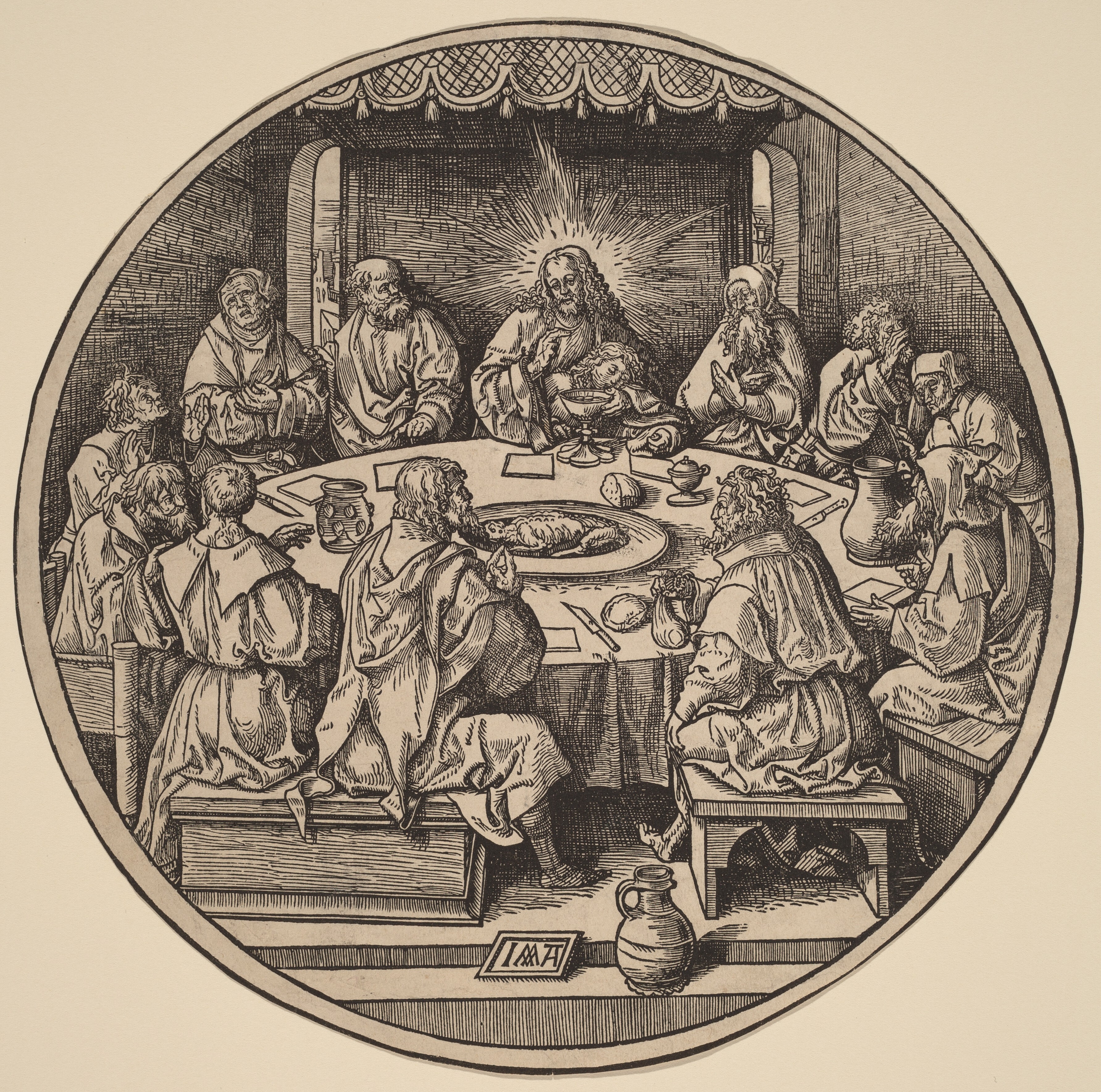 The Last Supper by Jacob Cornelisz van Oostsanen, Doen Pietersz