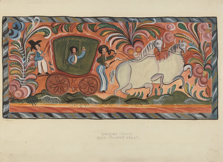 Chest of Native Pine Painted in Oil