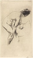 Nude Holding Her Leg (Femme nue se tenant la jambe), Albert Besnard, 1886