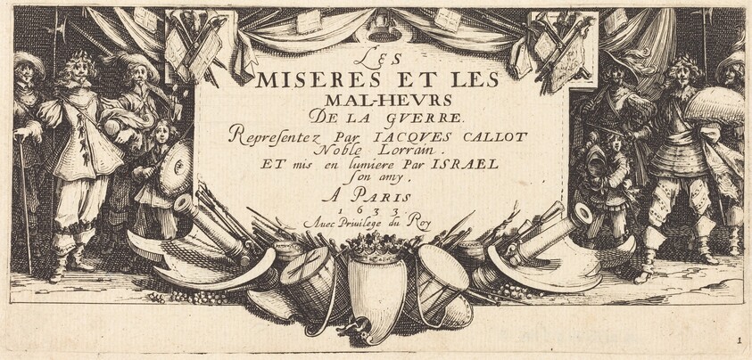 Title Page for "The Large Miseries of War"