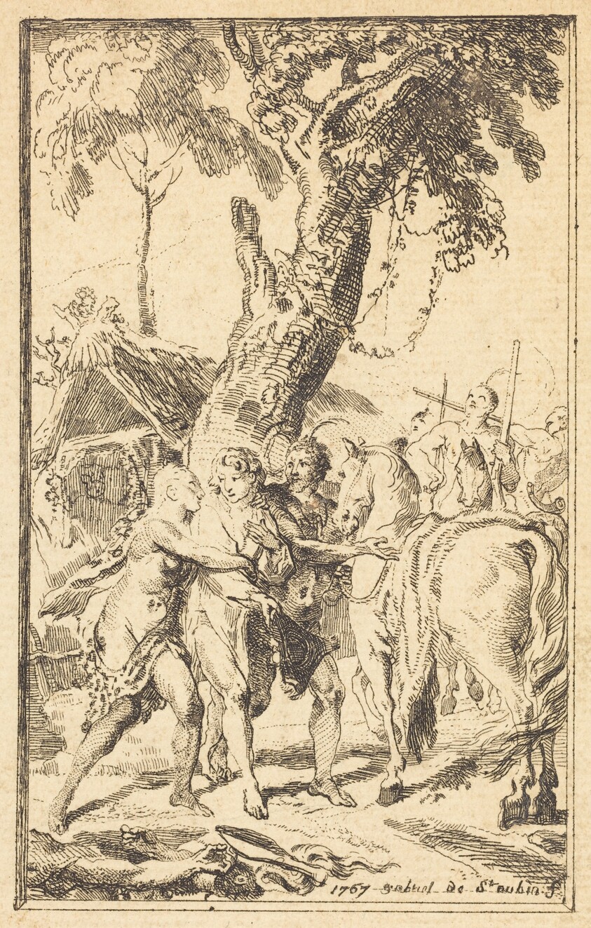 Flight of M. de Belle-Isle, Prisoner with theAttakapas [right]