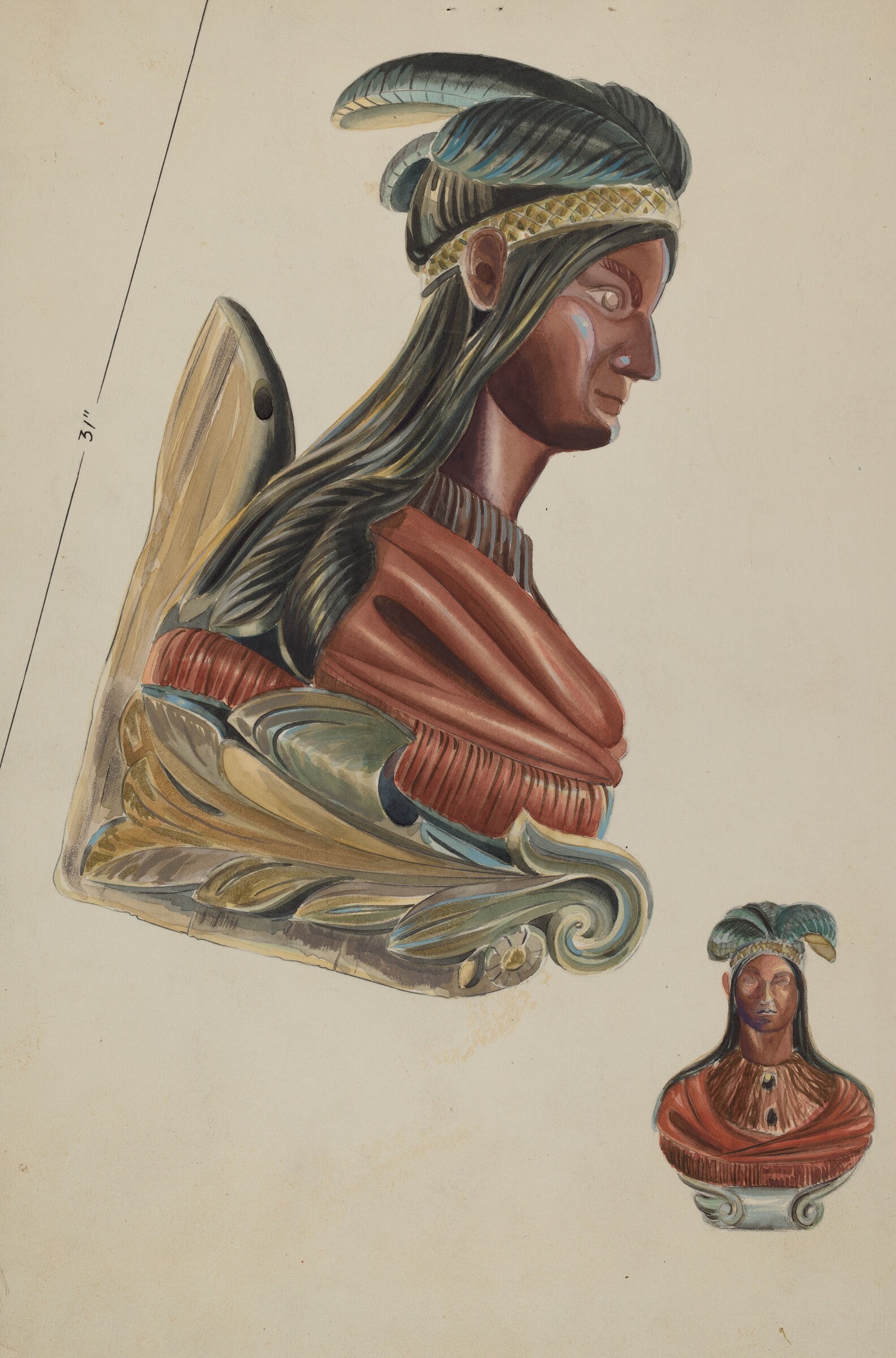 Figurehead, James Vail, c. 1936