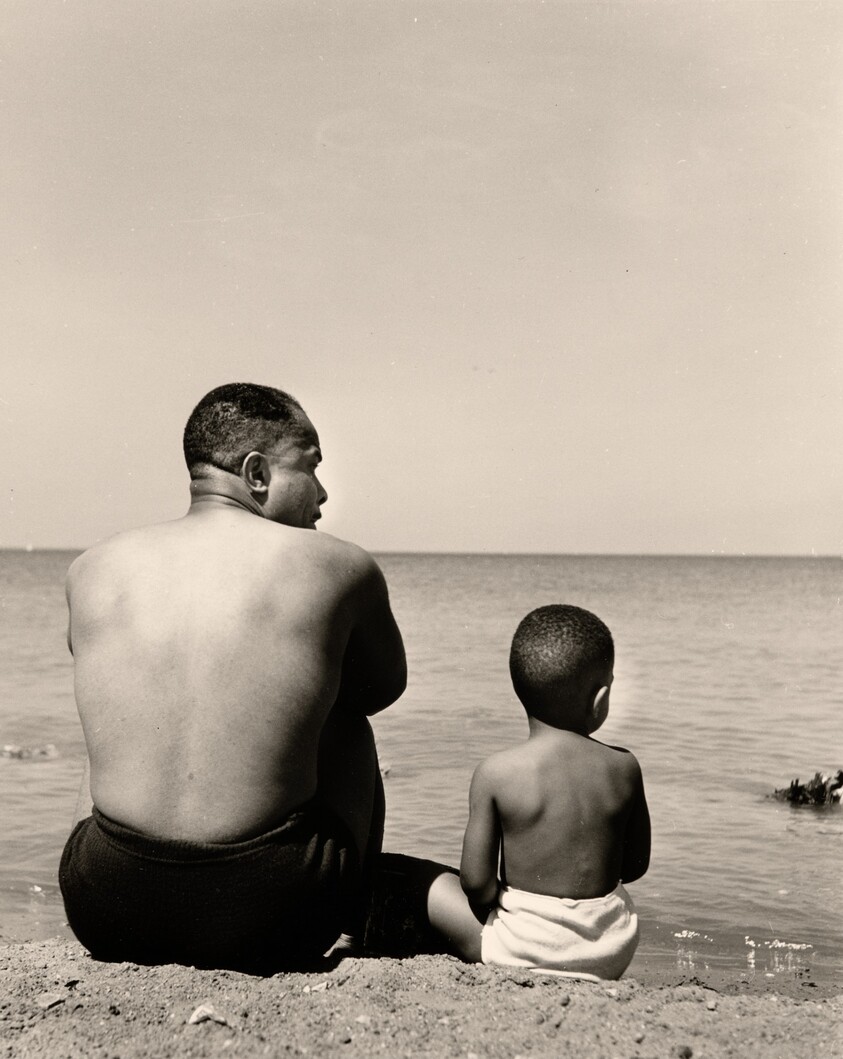 Father and Son at Lake Michigan, Chicago, Illinois