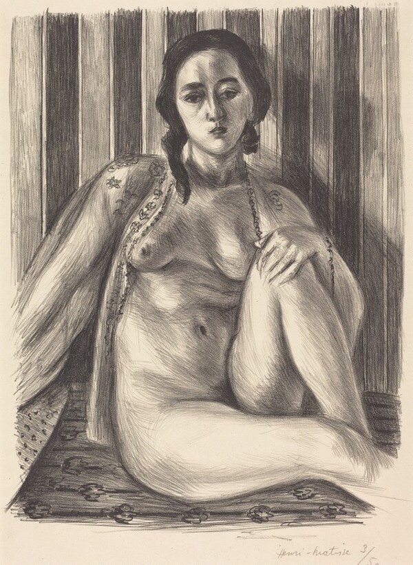 Seated Nude with Tulle Blouse (Nu assis à la chemise de tulle)