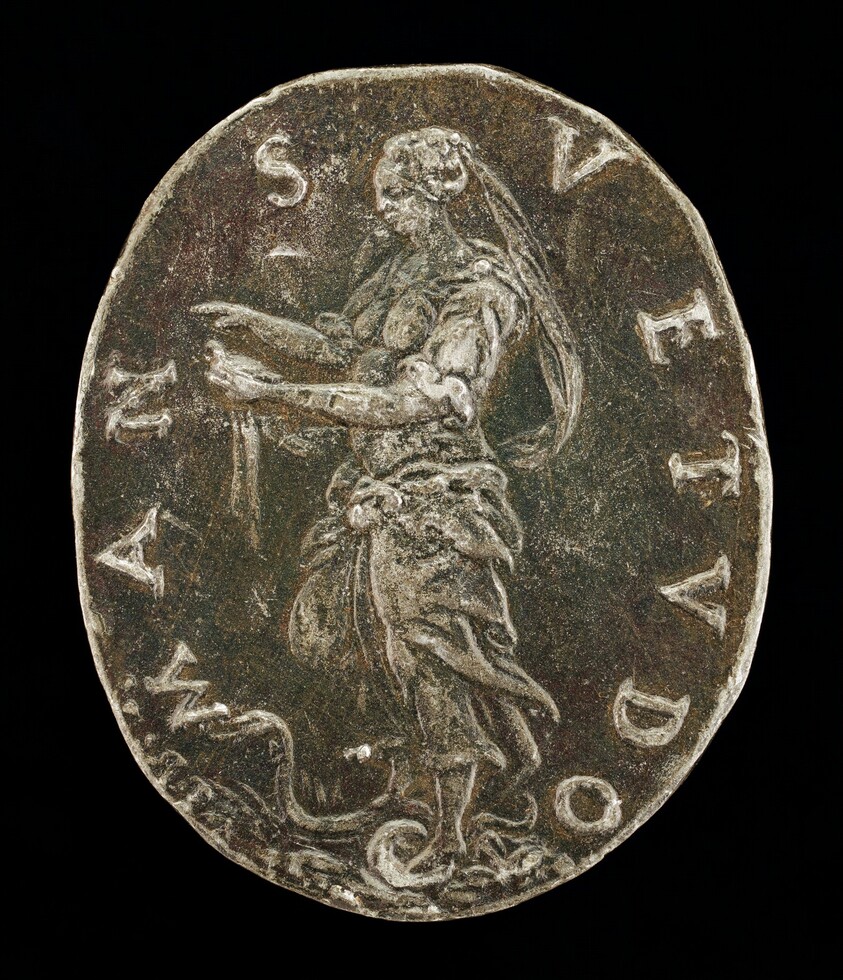 Gentleness Standing on a Serpent and Holding a Dove [reverse]