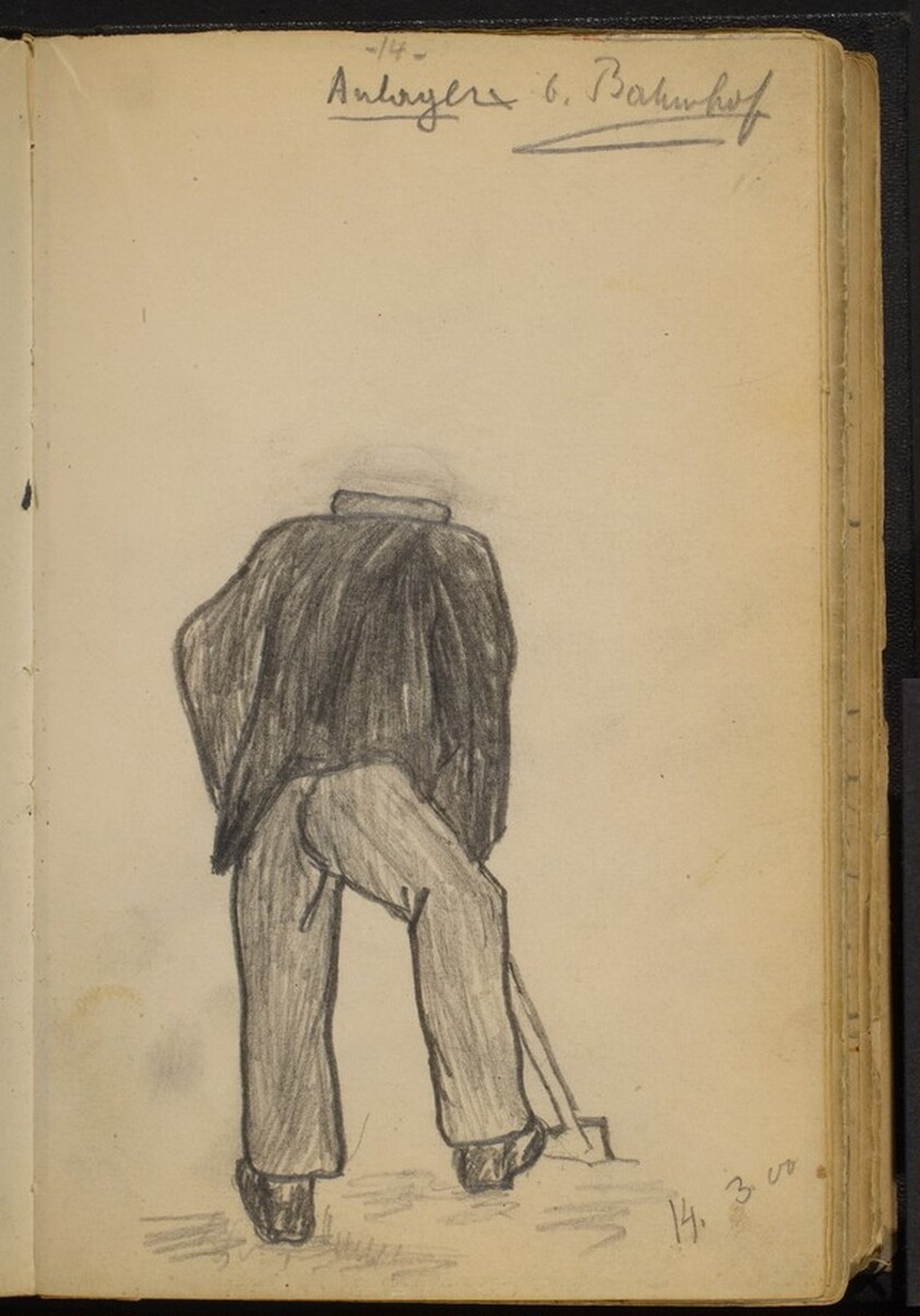 Unfinished Study of a Man Shoveling