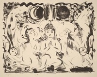 Five Buddhist Figures, Shikō Munakata, 1959