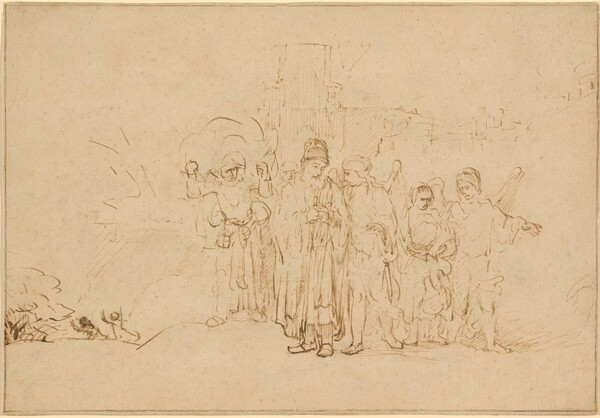 Lot and His Family Leaving Sodom