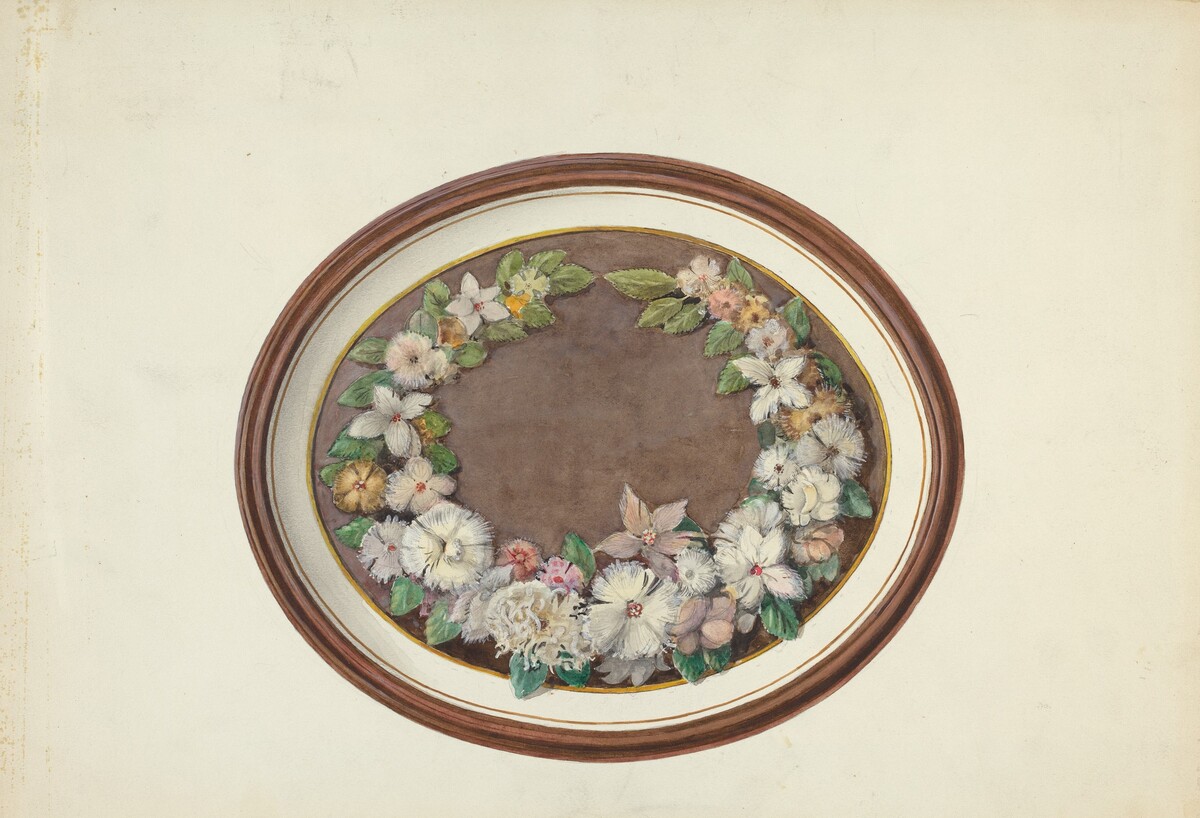 Feather Wreath Oval Frame