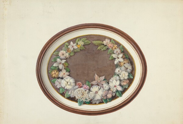 Feather Wreath Oval Frame