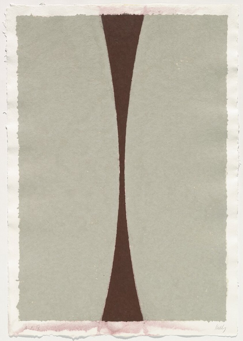 Colored Paper Image XI (Gray Curves with Brown)