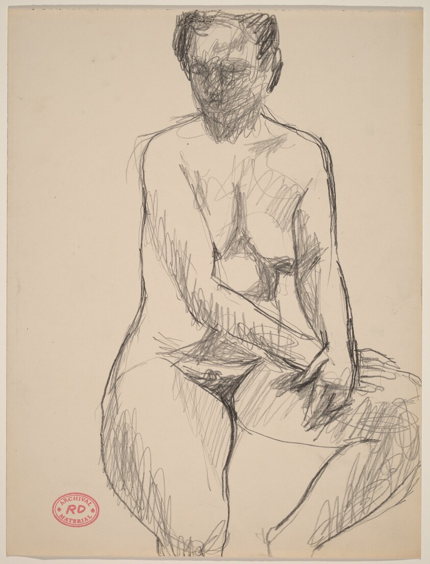 Untitled [nude seated and resting her hands on her left thigh]