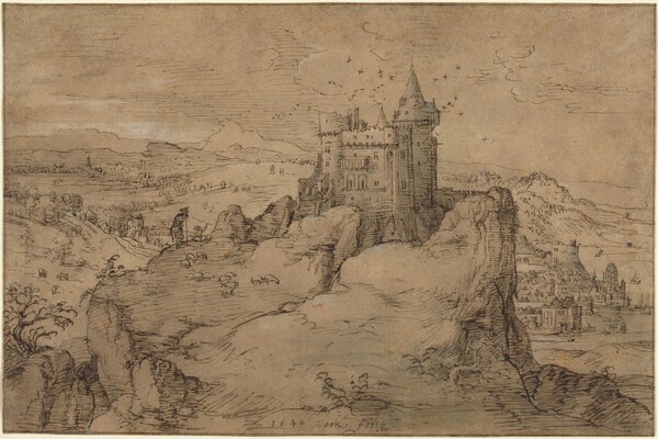 Landscape with Castle above a Harbor