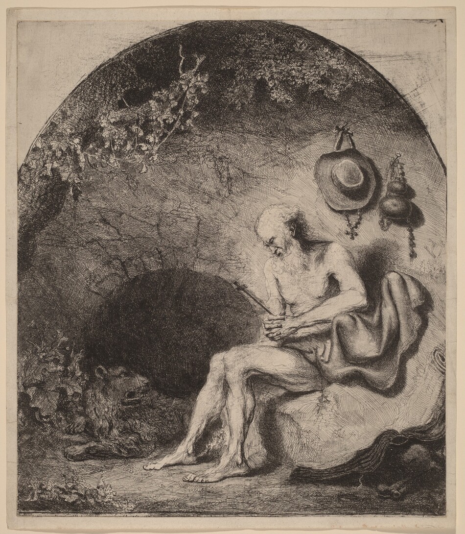 An old man.  鉛筆画 An Old Man Reading by Ferdinand Bol