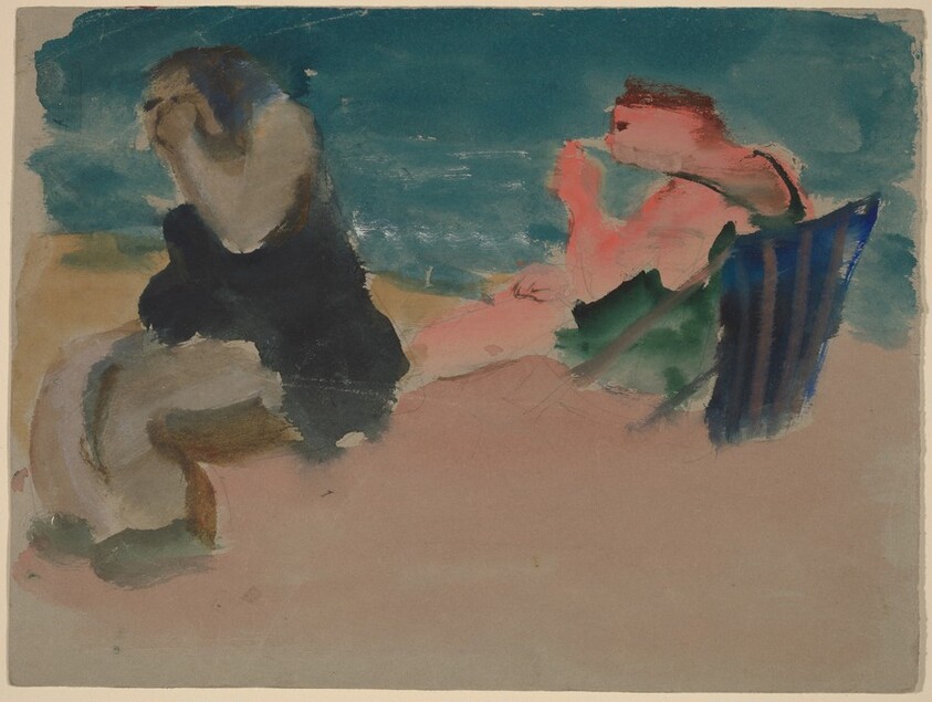 Two Figures Seated on the Beach