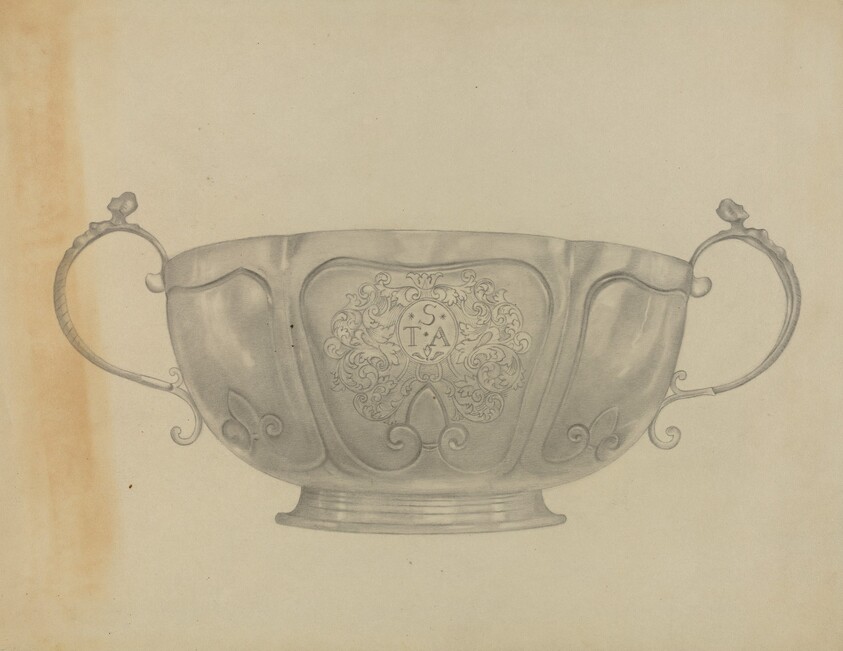 Two Handled Silver Bowl