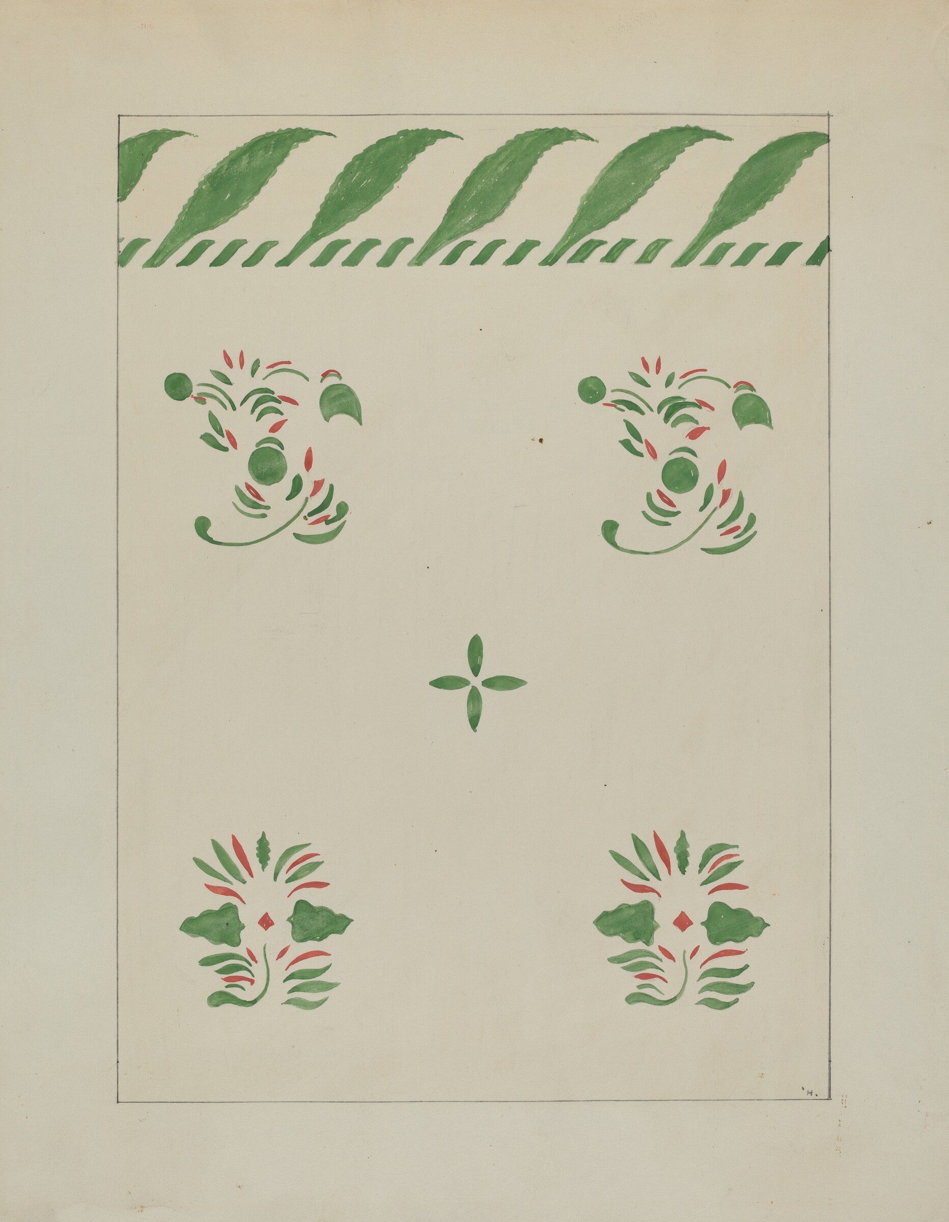 Stencilled Wall, Ray Holden, c. 1936