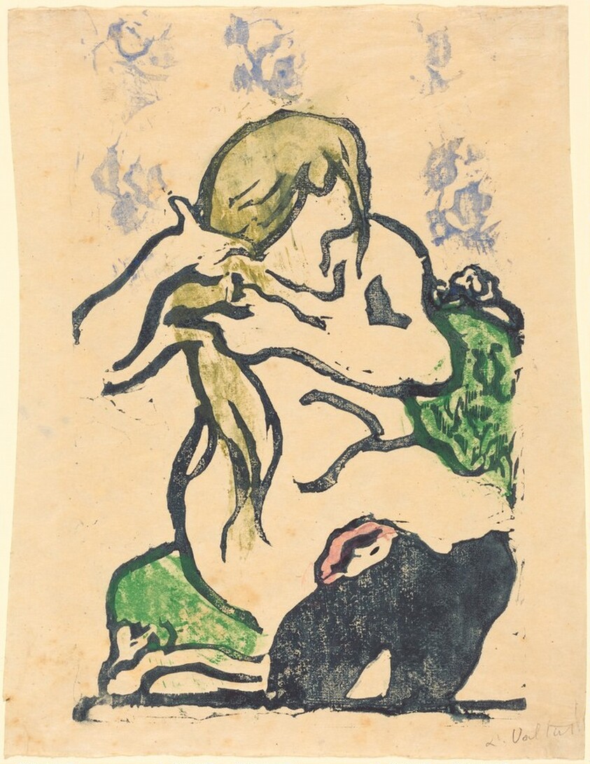 Girl Combing Her Hair