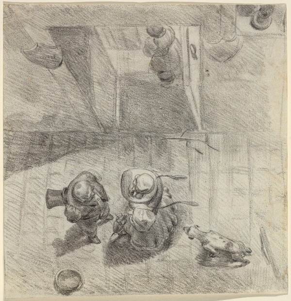 Bird's Eye View of a Man and Woman Conversing