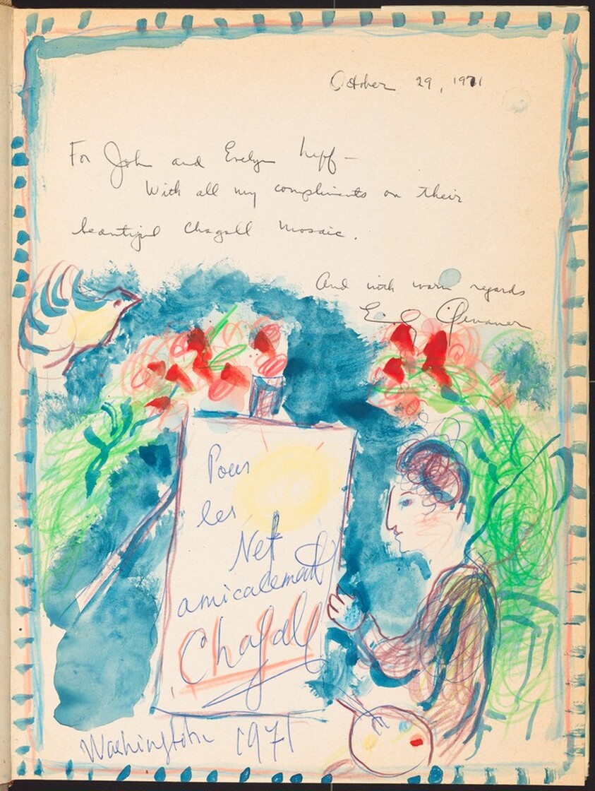 Self-Portrait at the Easel with a Dove and Bouquets