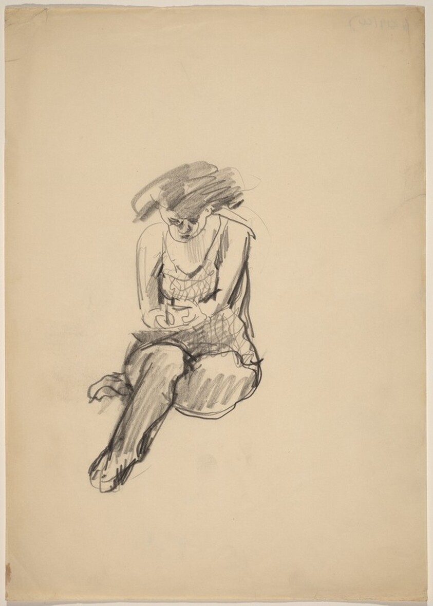 Seated Woman with Right Ankle Under Left Knee