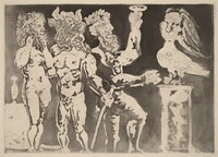 Masked Persons and Female Bird (Personnages masqués et femme oiseau), Pablo Picasso, 1934