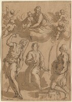 Madonna and Child in Glory with Saints John the Baptist, Stephen, and Lawrence, Jacopo Palma il Giovane, 1620/1628
